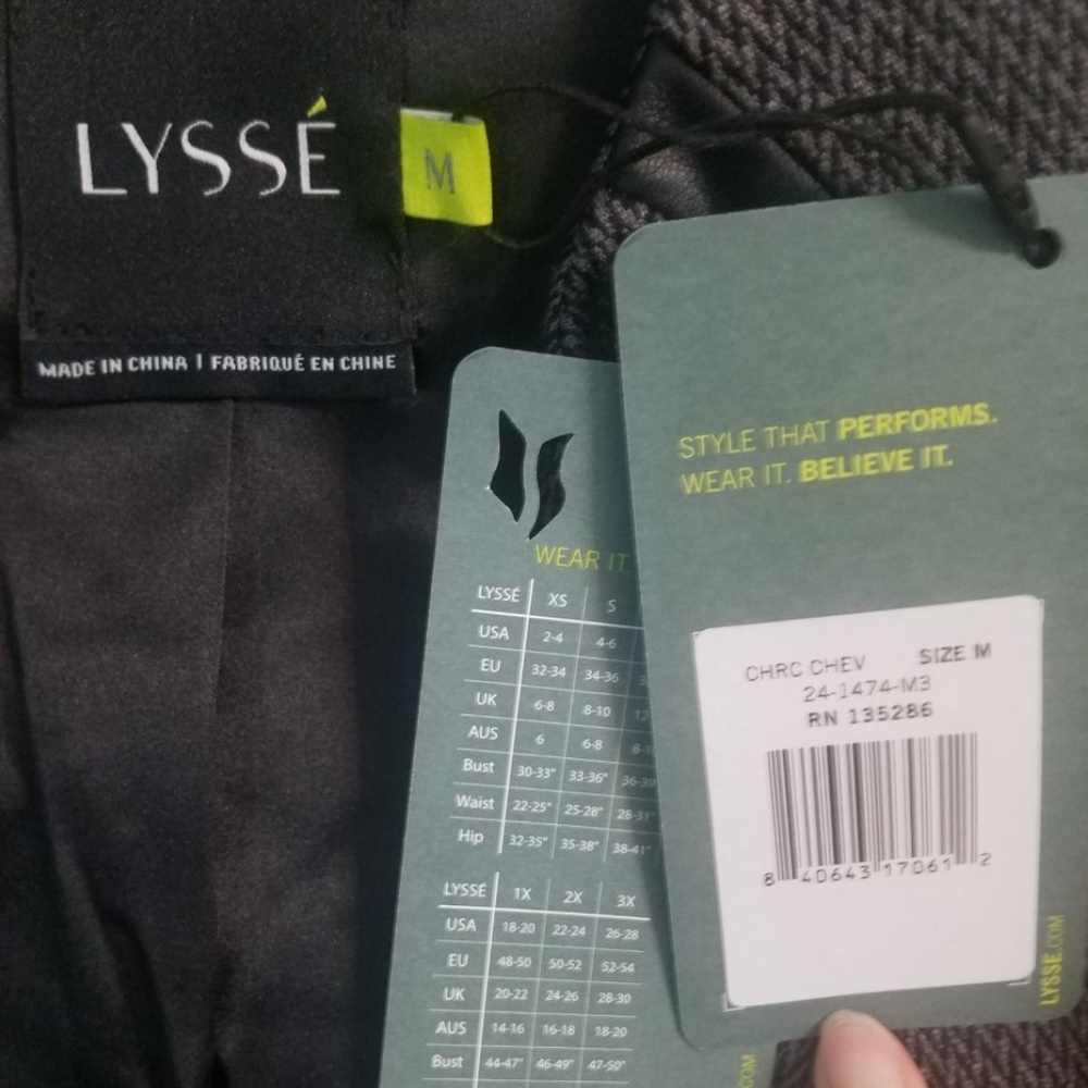 Lysse Leigh Jacket Charcoal Chevron NWT - Picture 7 of 7